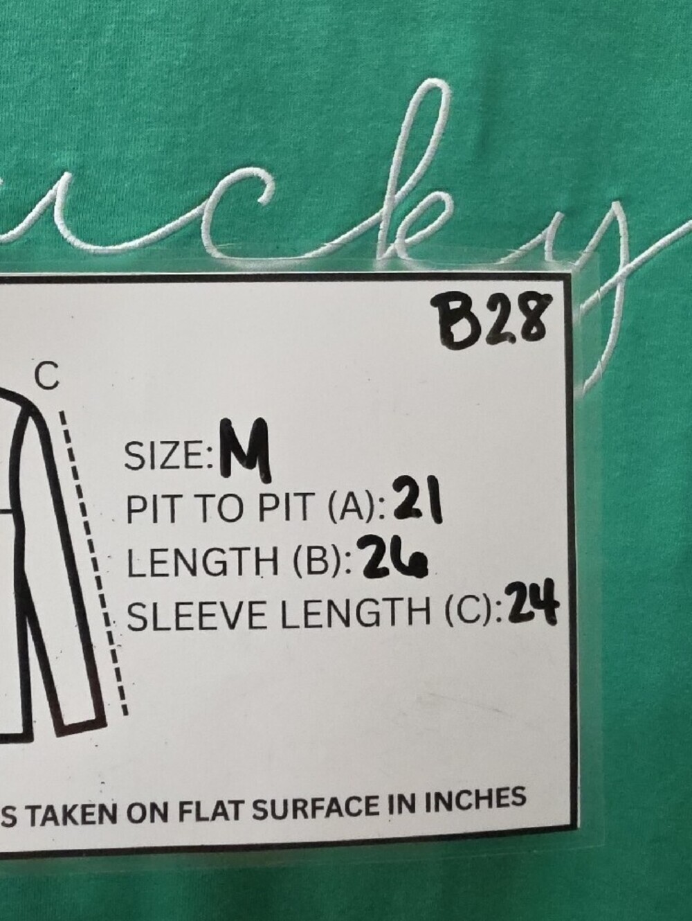 Green "Lucky" Embroidered Sweatshirt - Medium - Picture 6 of 7